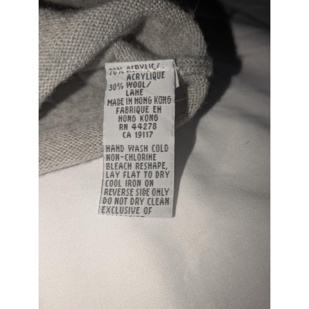 Talbots Petites Women's Size Small Gray Cardigan Sweater 3/4 Sleeve Button Front - Picture 6 of 10